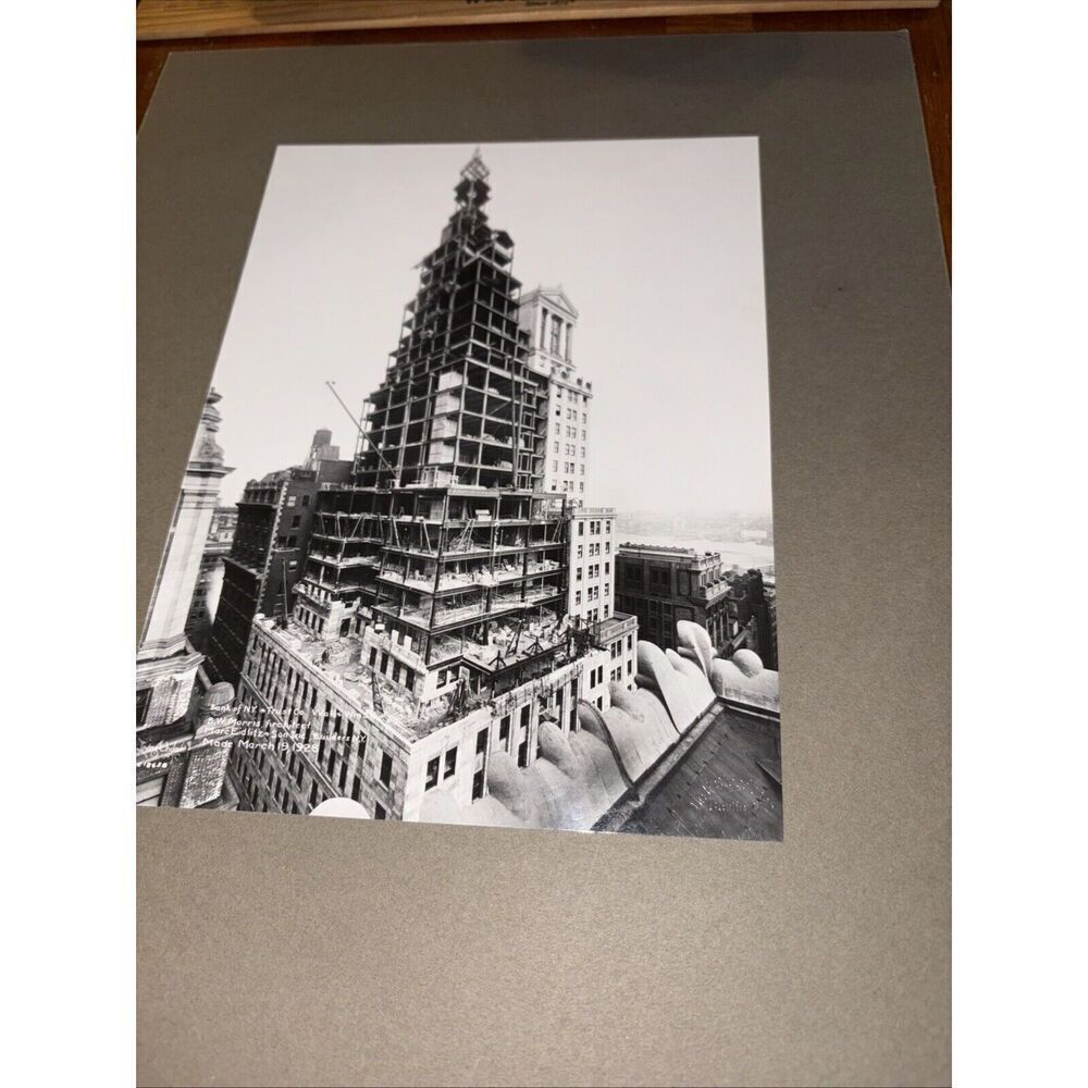 Antique 48 Wall Street Mounted American Architecture Photo New York City NYC - Picture 3 of 5